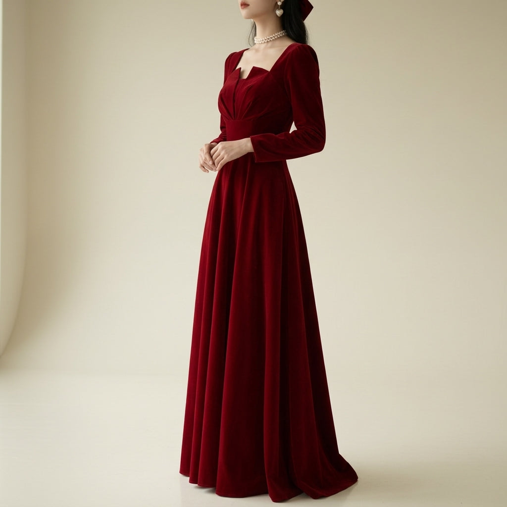 red square neck dress long sleeve Seraphine Collar Wedding – Theodore Townsend the Taesha mini dress Shop Kylie Jenner Orange Color:Dark Sapphire neckline_Strapless