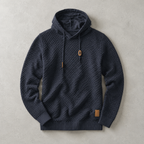 Bormio Basket-Weave Pullover Hoodie — DARK GRAY