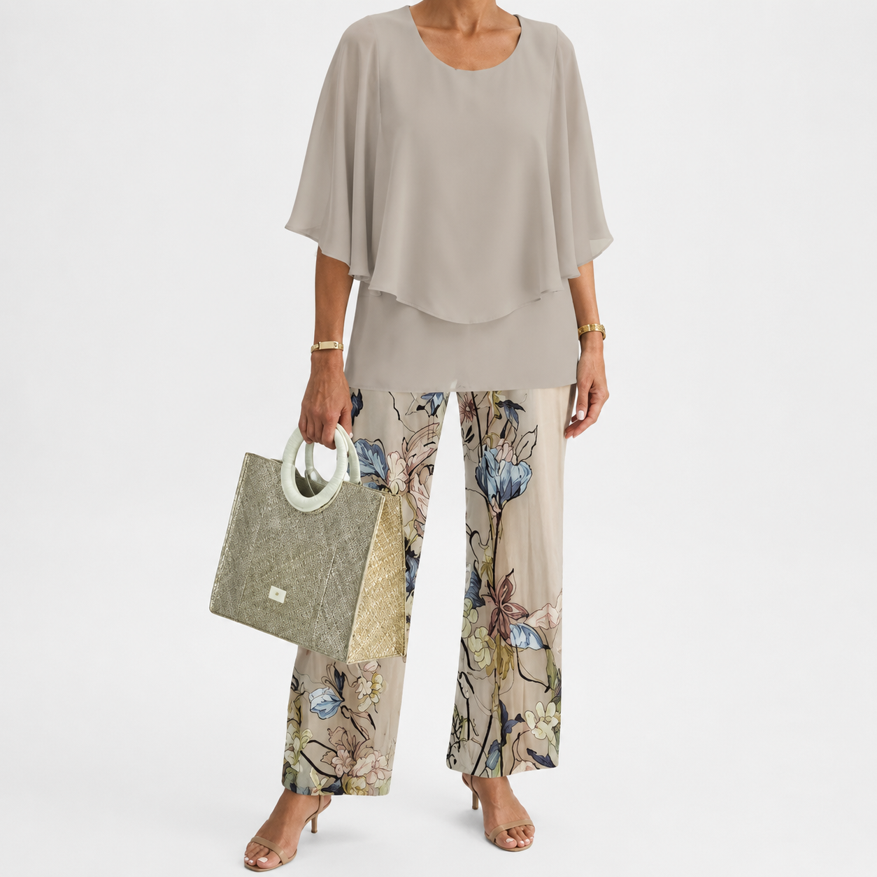 Procida Chiffon Overlay Two-Piece Trouser Set — MODEL