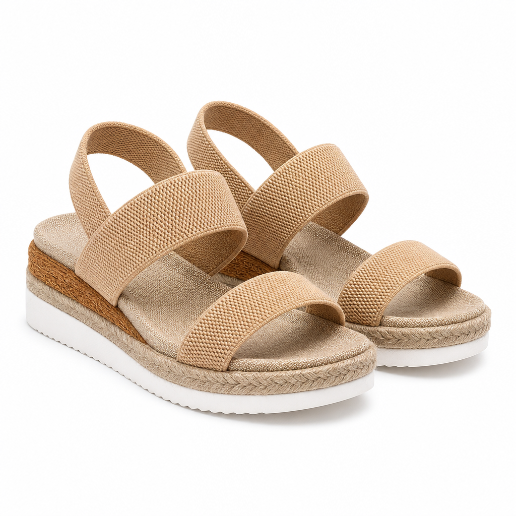 Amalfi Espadrille Wedge Slingback Sandal — Brown
