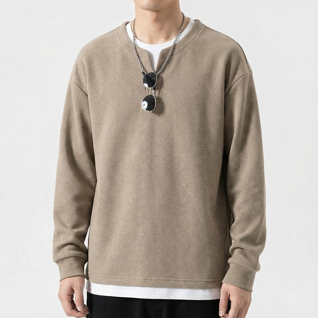 Malaga Cotton Split-Neck Jumper