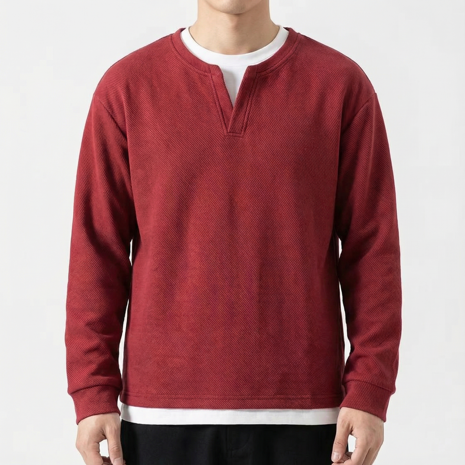 Malaga Cotton Split-Neck Jumper