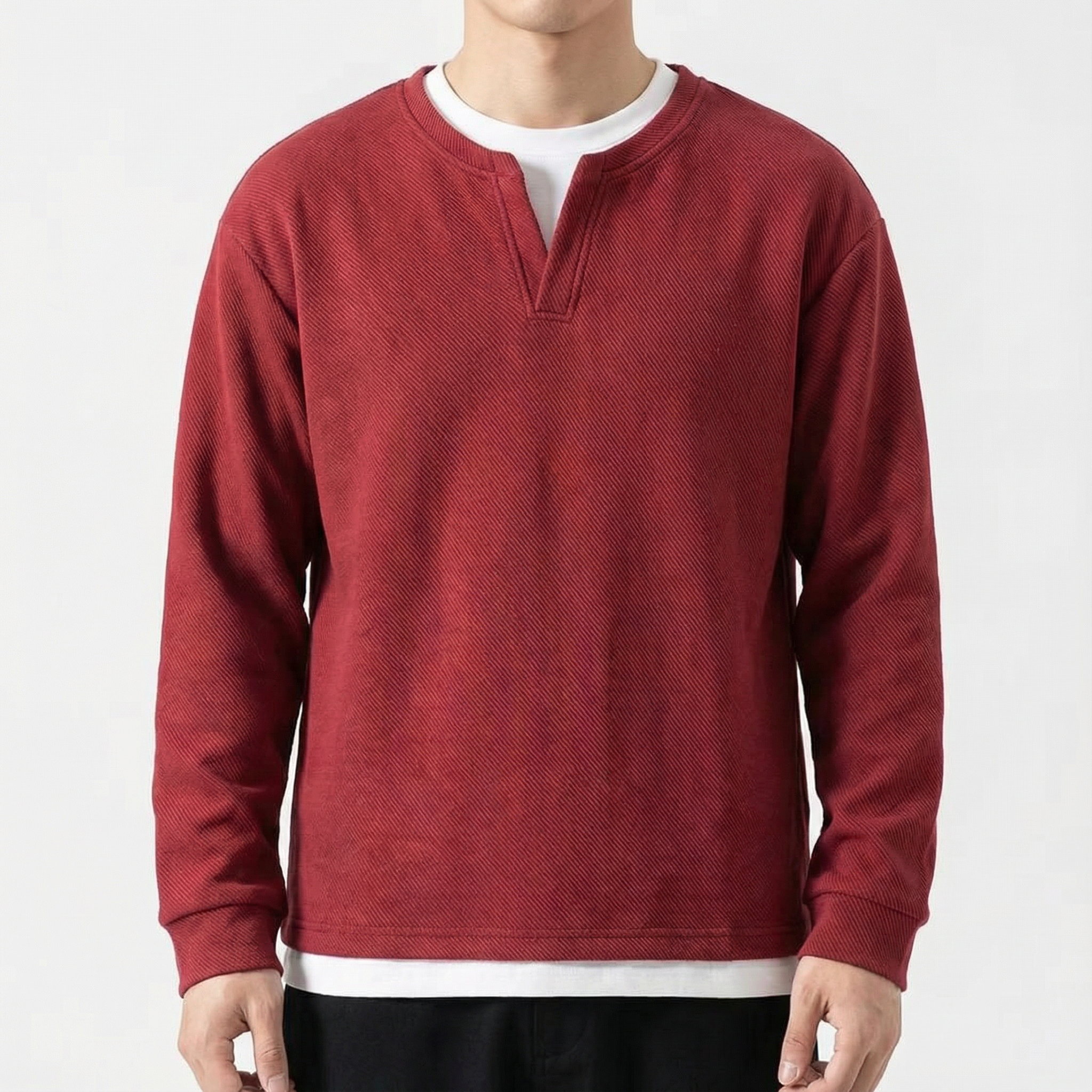 Malaga Cotton Split-Neck Jumper