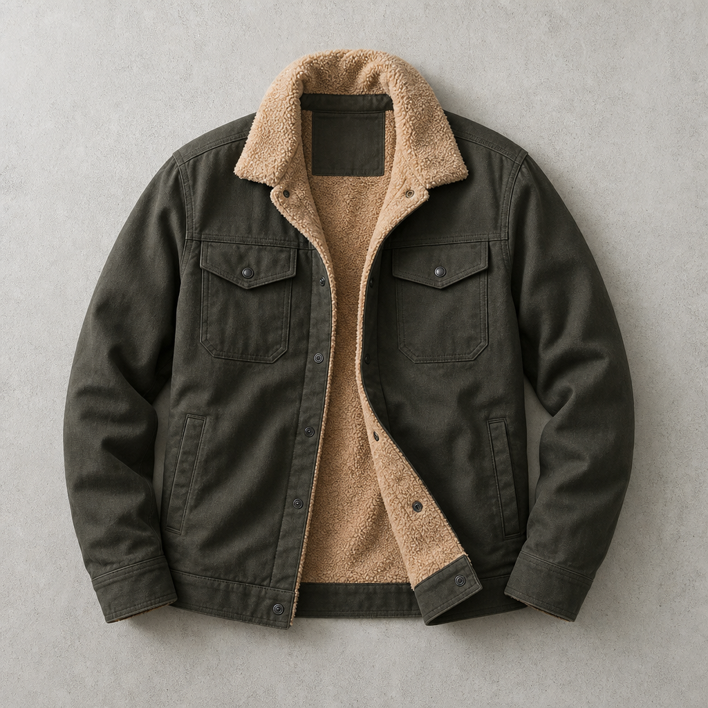 Verbier Sherpa-Lined Trucker Field Jacket — ARMY GREEN