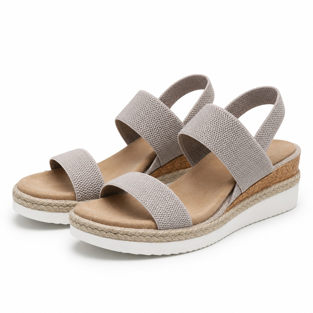 Amalfi Espadrille Wedge Slingback Sandal — Gray