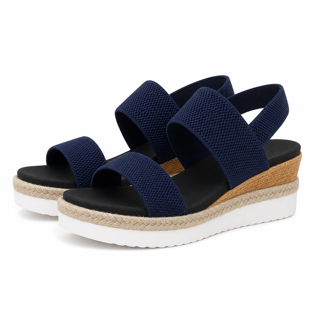 Amalfi Espadrille Wedge Slingback Sandal — Blue