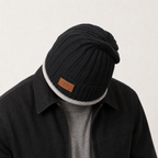 Zermatt Ribbed Fleece-Cuff Beanie — MODEL