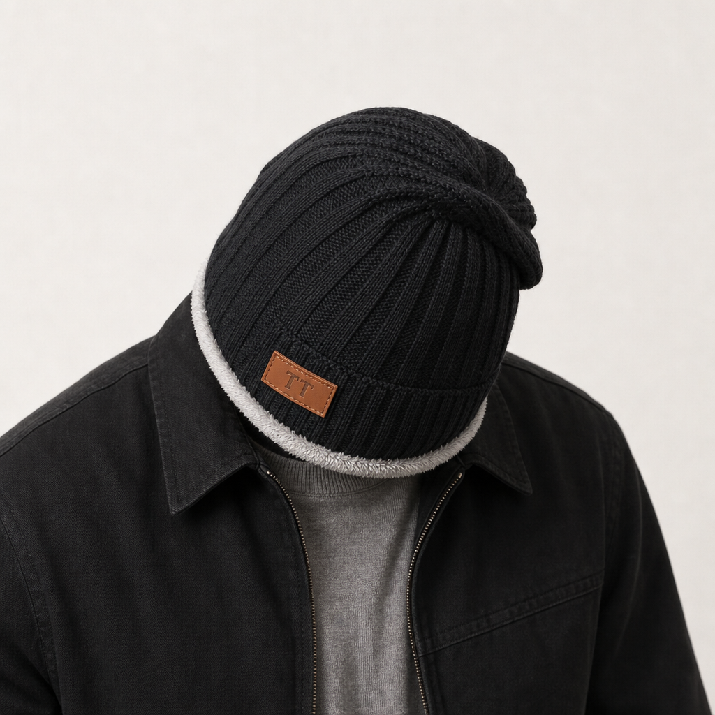 Zermatt Ribbed Fleece-Cuff Beanie — MODEL
