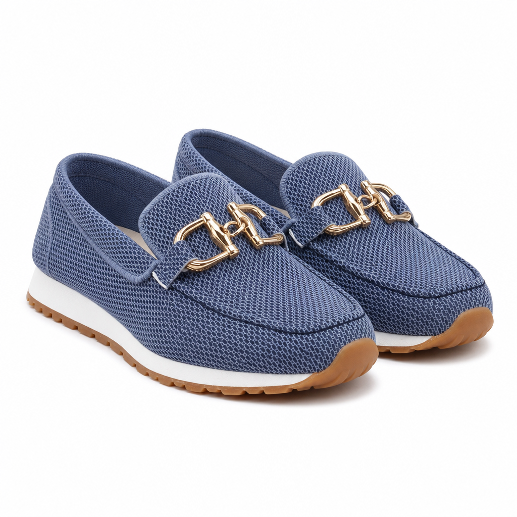Verona Knit Horsebit Platform Loafer — Blue