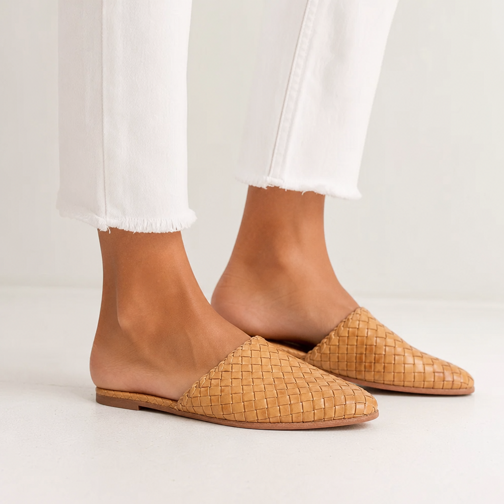 Taormina Woven Pointed-Toe Slip-On Mule — ON-FOOT