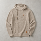 Bormio Basket-Weave Pullover Hoodie — KHAKI