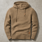 Bormio Basket-Weave Pullover Hoodie — TAN