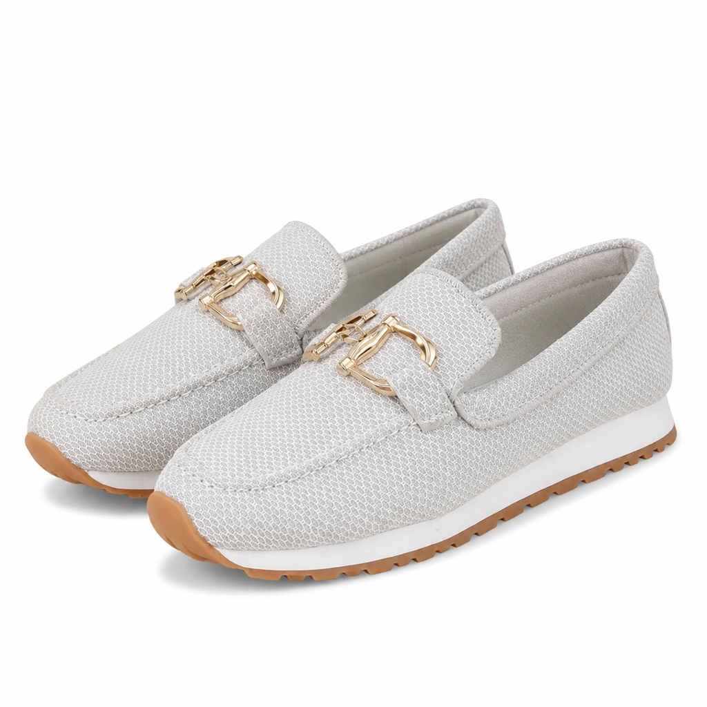 Verona Knit Horsebit Platform Loafer — White