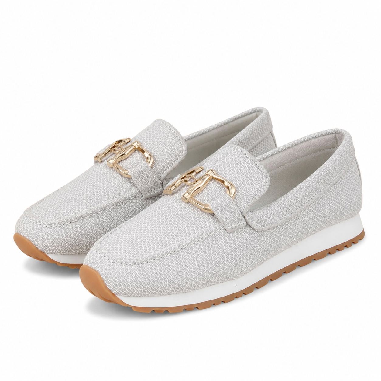 Verona Knit Horsebit Platform Loafer — White