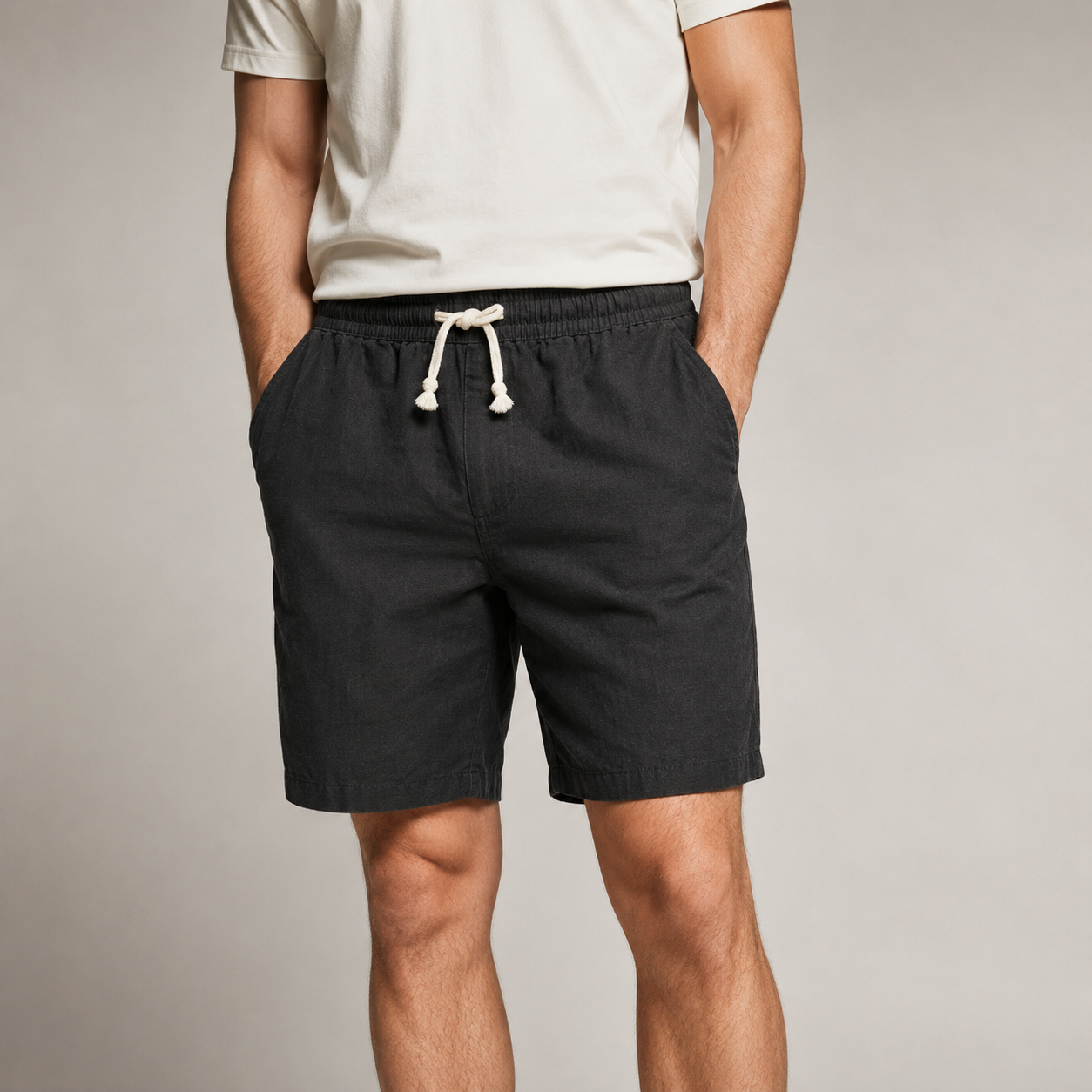 Nazare Linen Blend Drawstring Shorts