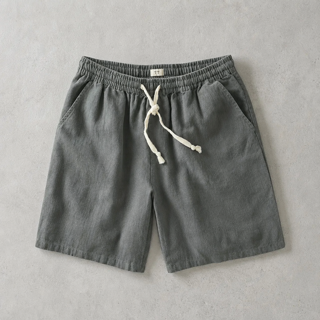Nazare Linen Blend Drawstring Shorts
