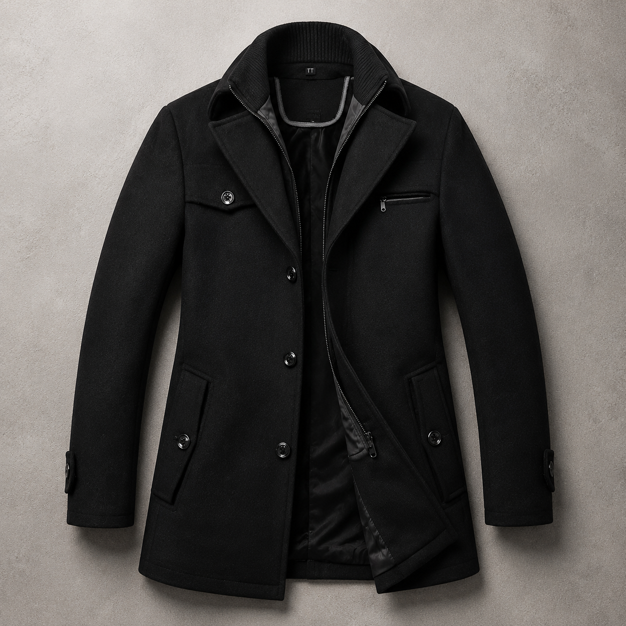 Villach Double Collar Wool Blend Coat