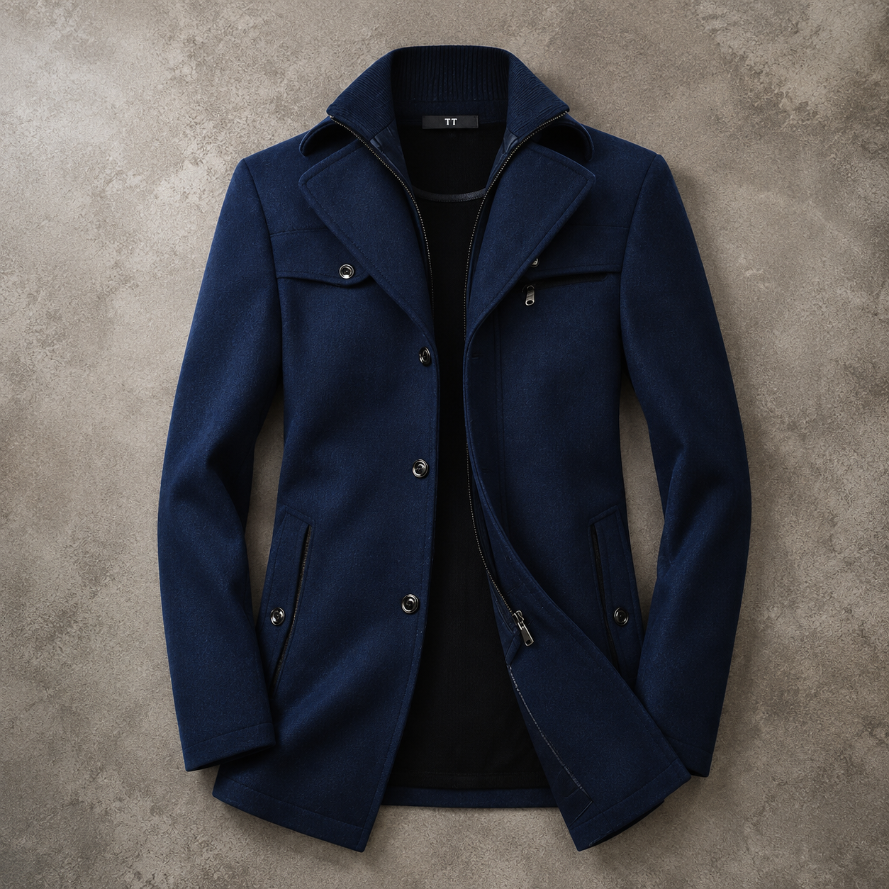 Villach Double Collar Wool Blend Coat