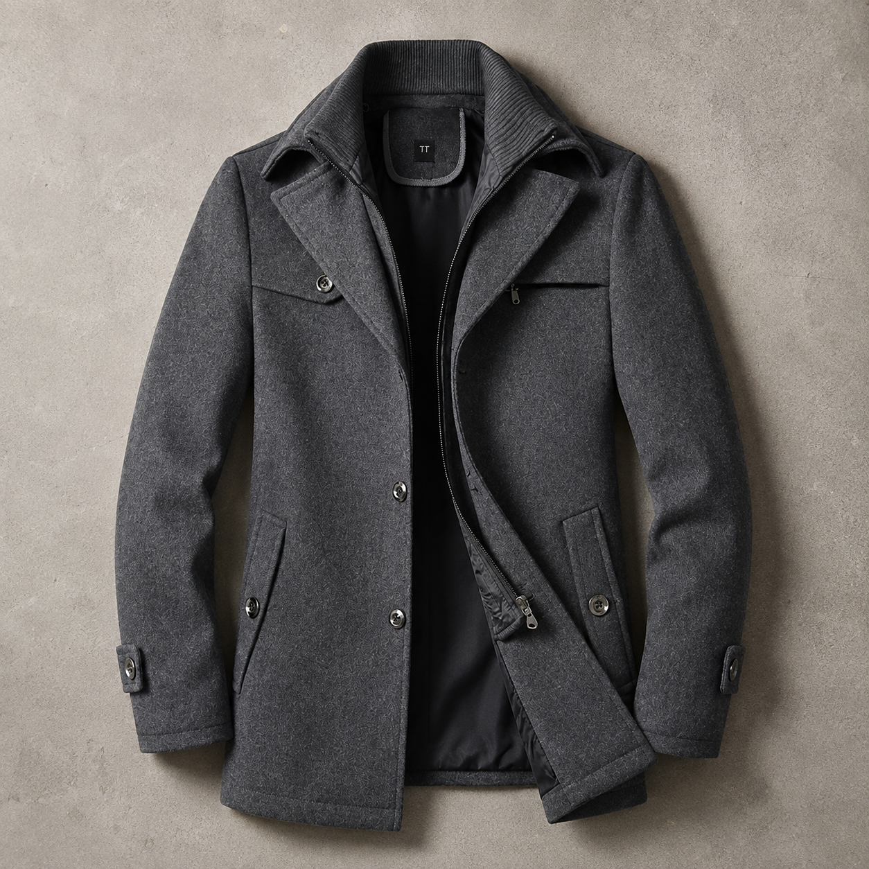 Villach Double Collar Wool Blend Coat