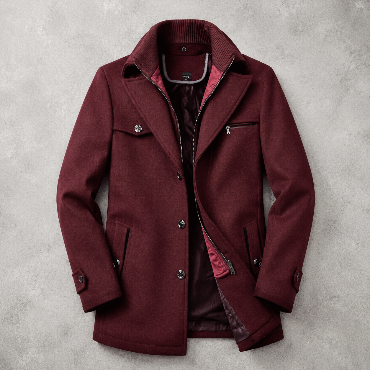 Villach Double Collar Wool Blend Coat