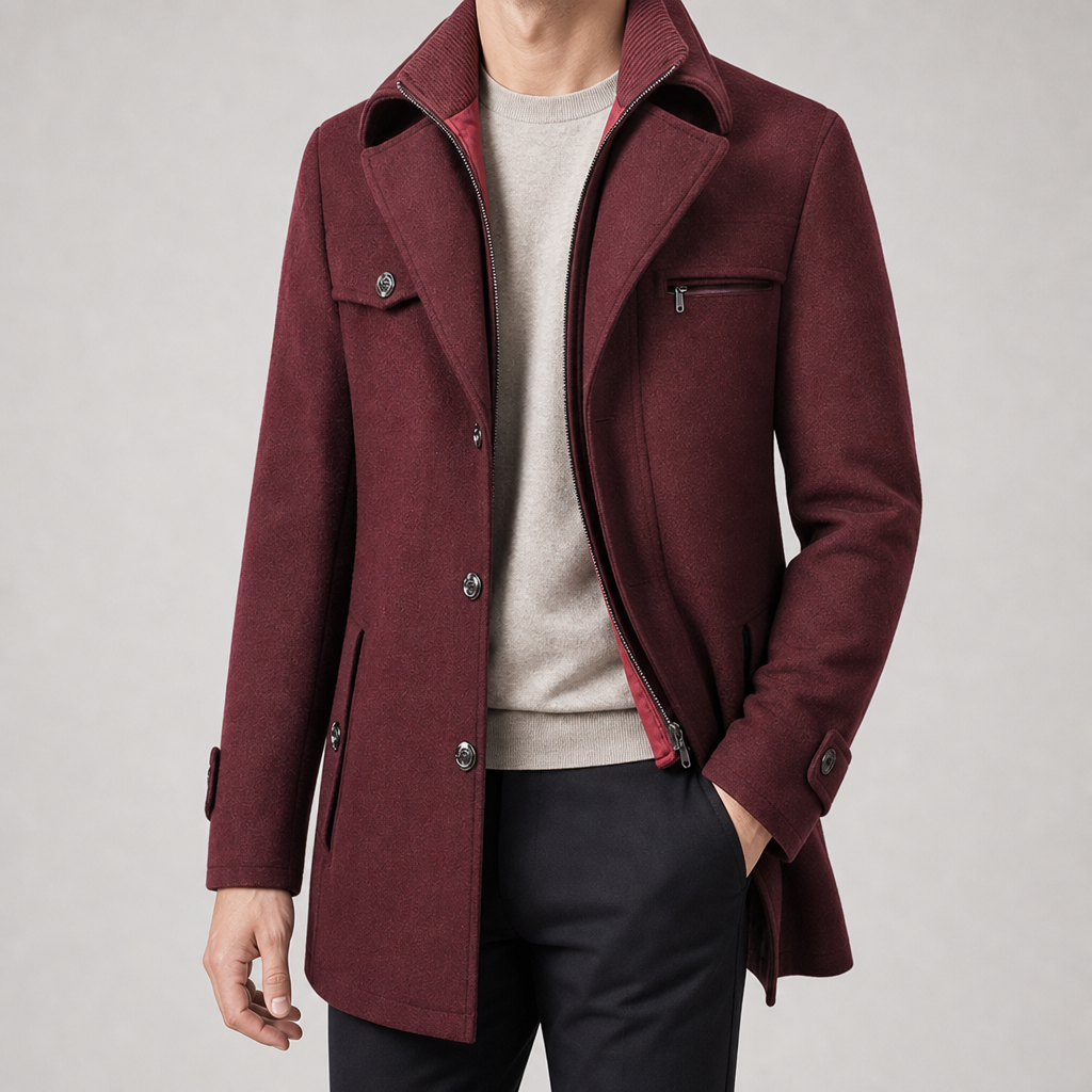 Villach Double Collar Wool Blend Coat