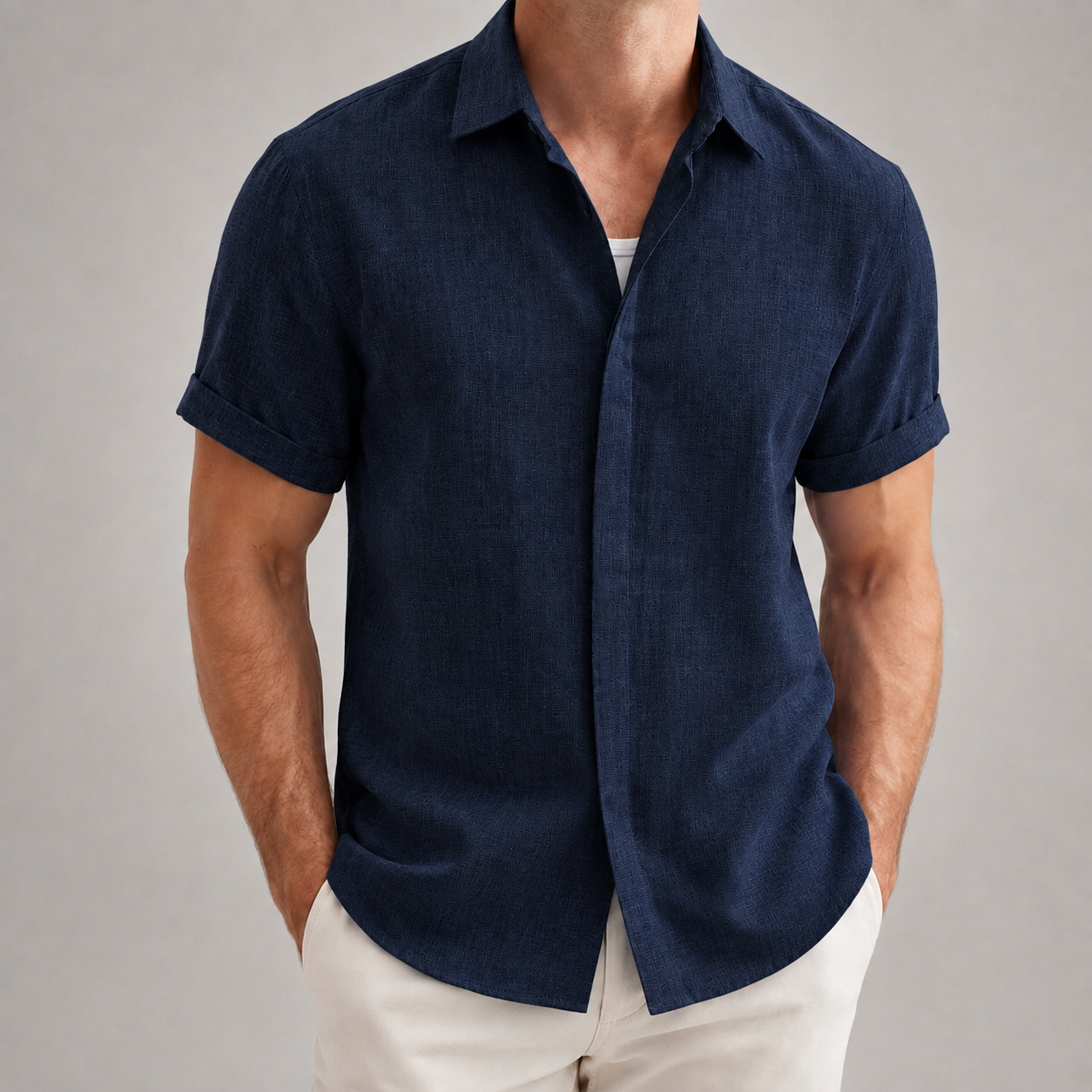 Ghent Cotton Linen Short Sleeve Shirt
