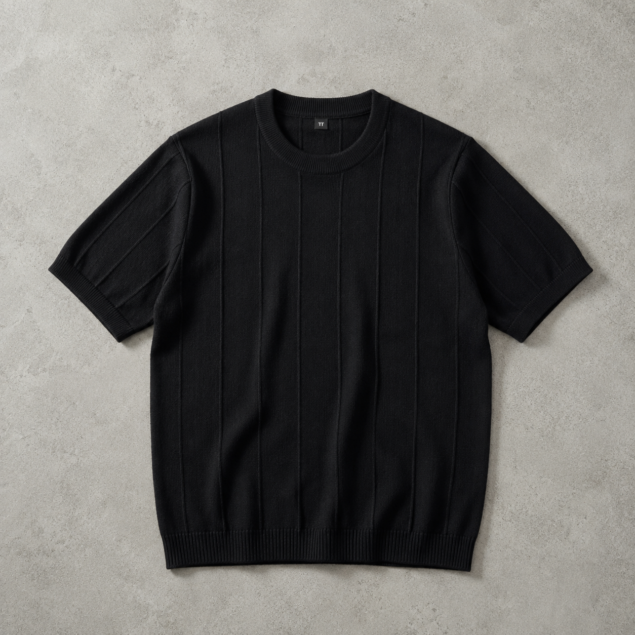 Dinant Wide Rib Knit Short Sleeve Tee