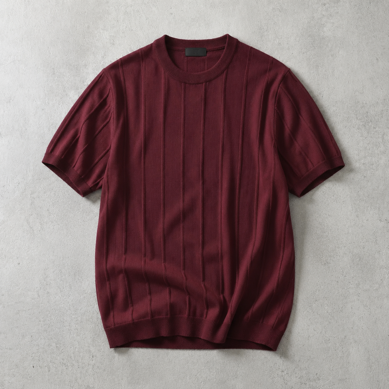 Dinant Wide Rib Knit Short Sleeve Tee