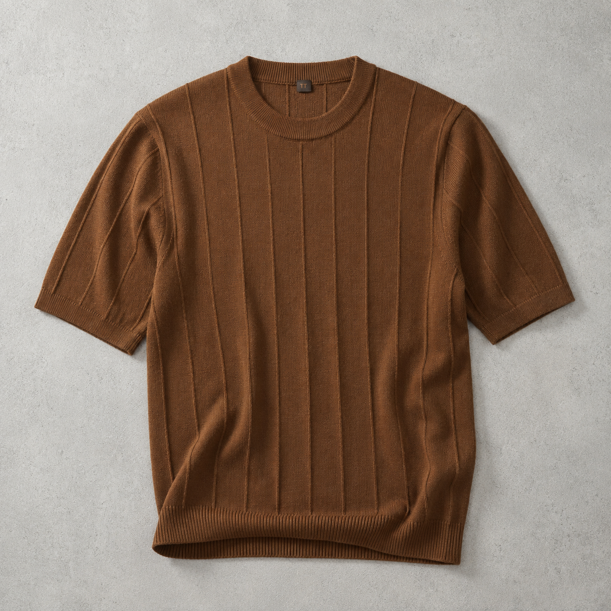 Dinant Wide Rib Knit Short Sleeve Tee