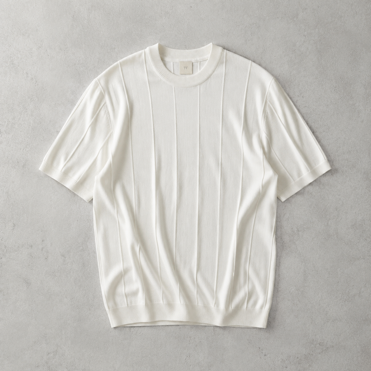Dinant Wide Rib Knit Short Sleeve Tee