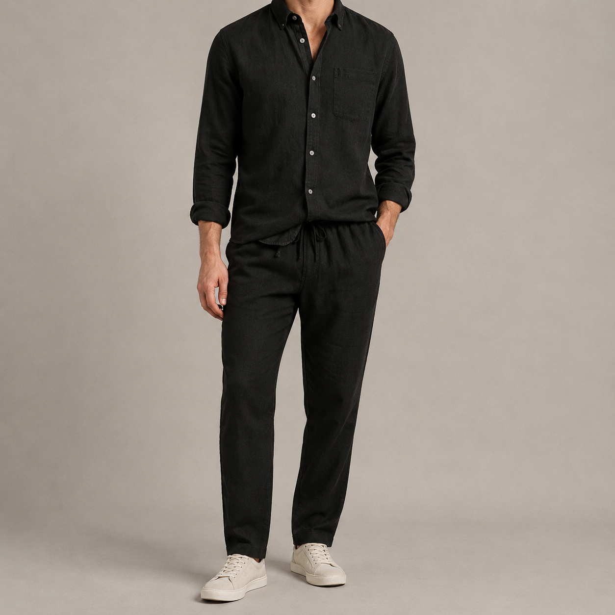 Ferrara Linen Blend Two Piece Shirt and Trouser Set