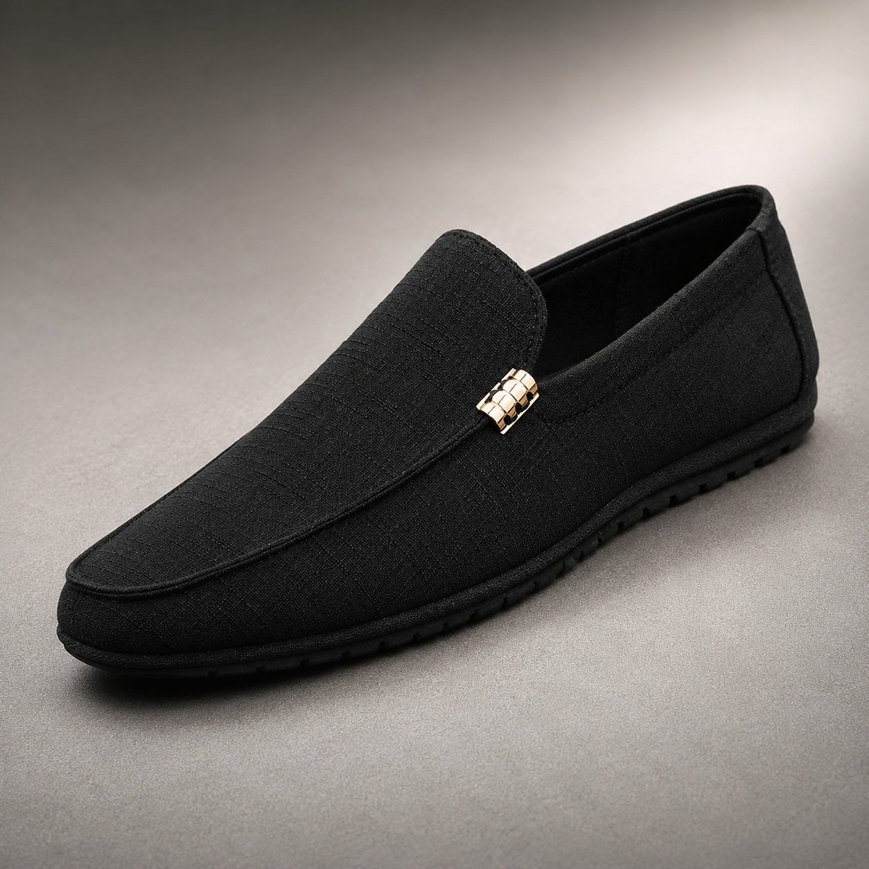 Bari Check Woven Slip On Loafer