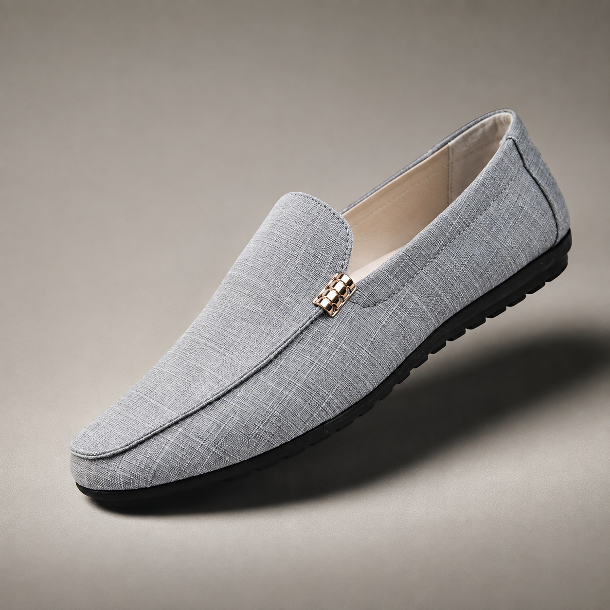 Bari Check Woven Slip On Loafer