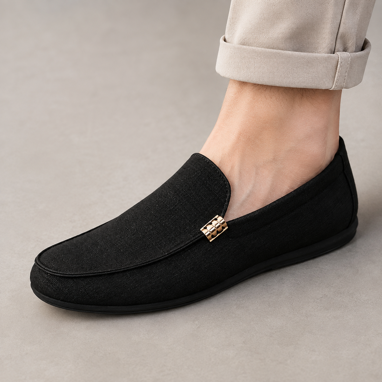 Bari Check Woven Slip On Loafer