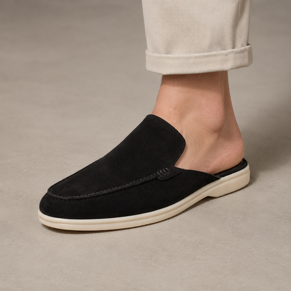 Sanremo Suede Backless Loafer Mule