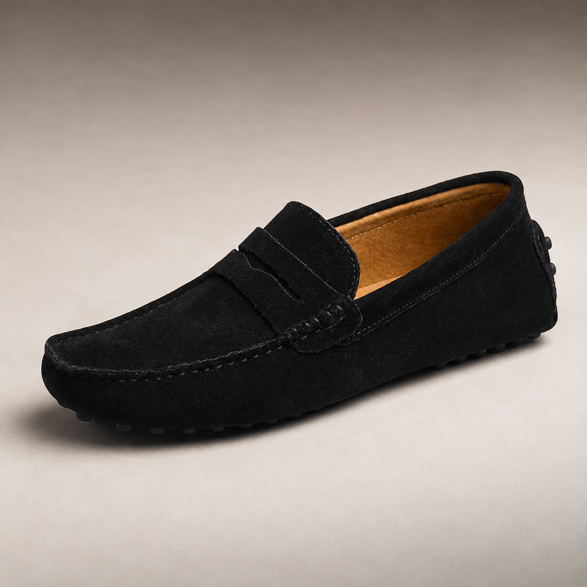 Hyeres Suede Penny Strap Driving Loafer