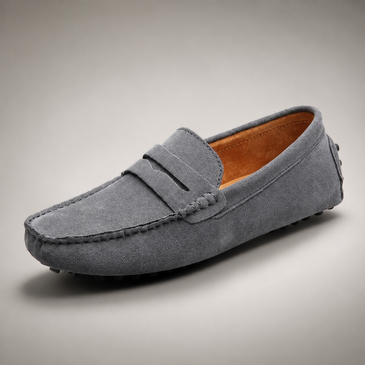 Hyeres Suede Penny Strap Driving Loafer