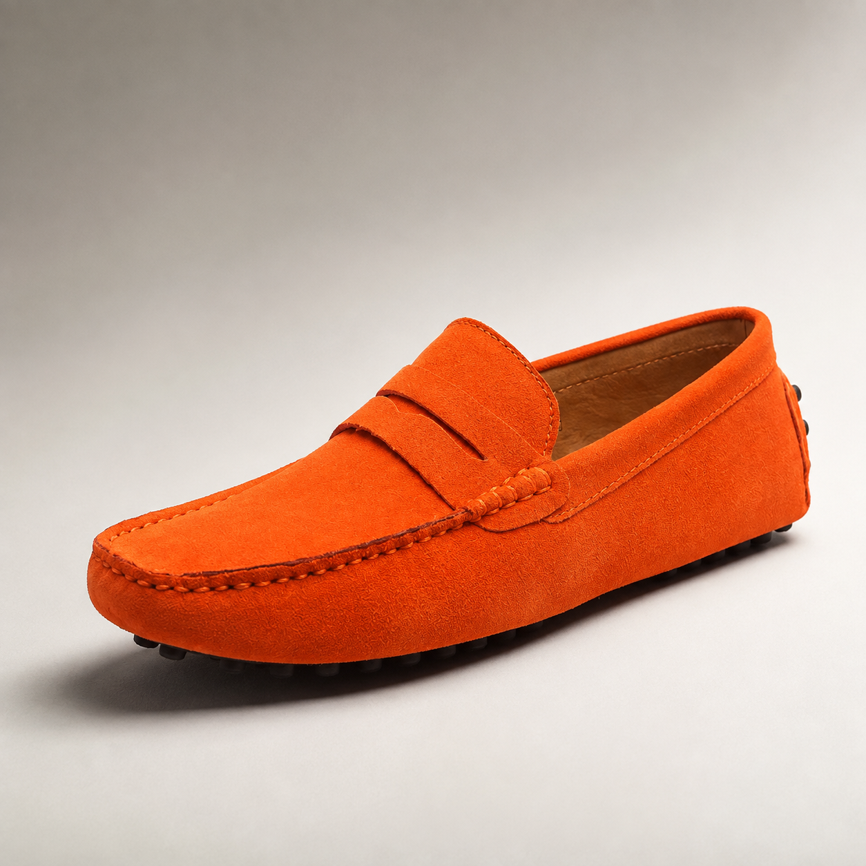 Hyeres Suede Penny Strap Driving Loafer