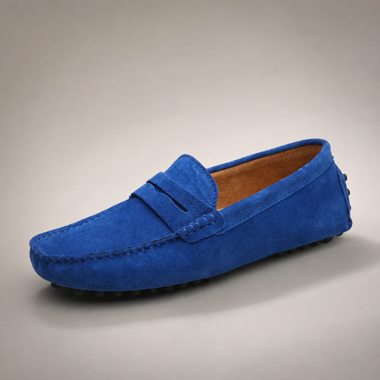 Hyeres Suede Penny Strap Driving Loafer