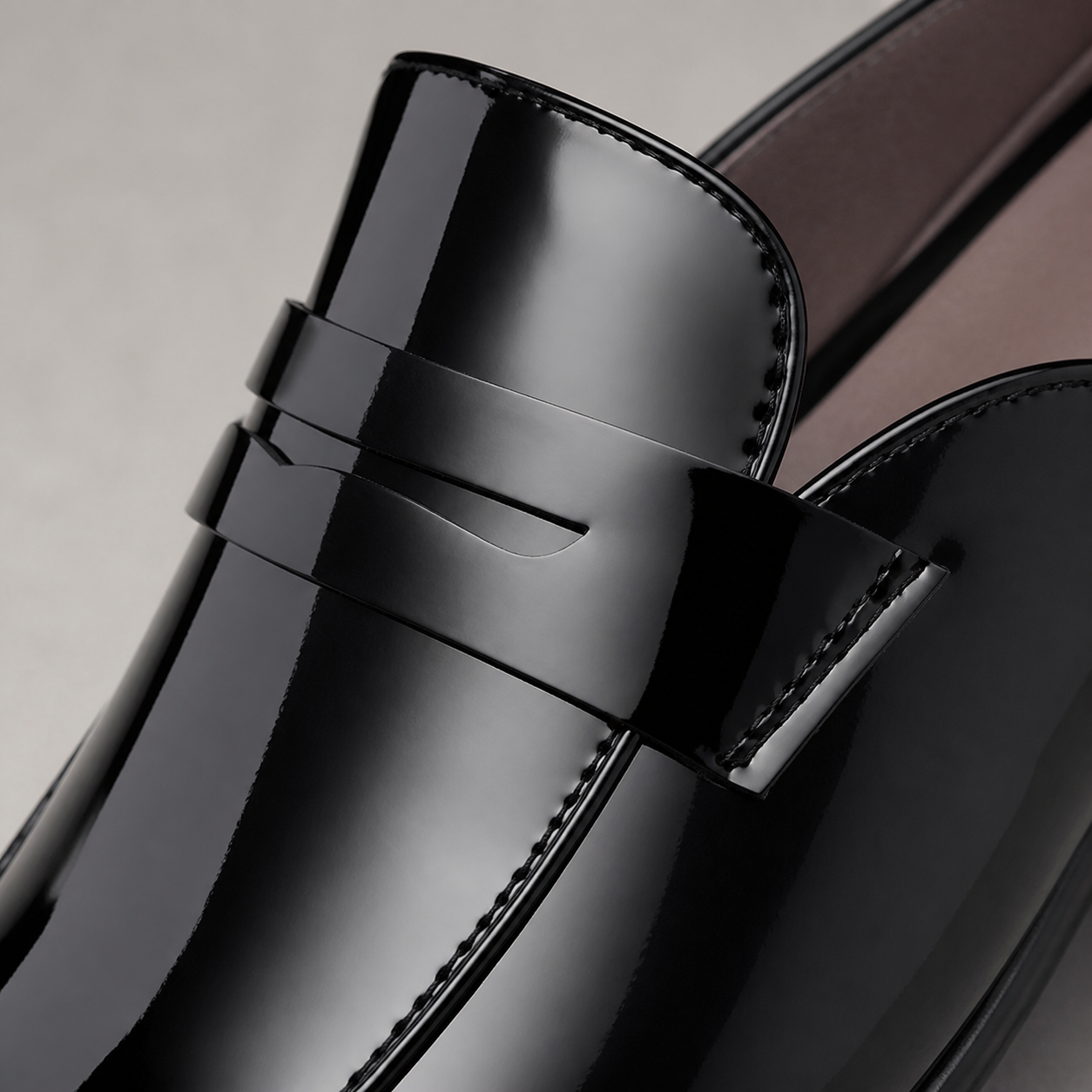 Valbonne Glossy Leather Backless Mule Loafer