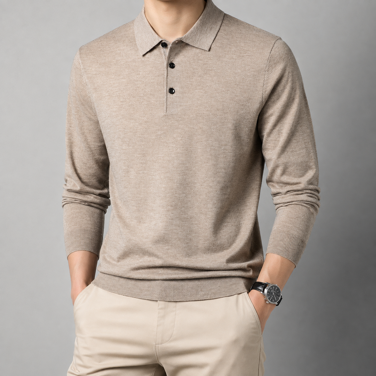Dijon Long Sleeve Polo Sweater