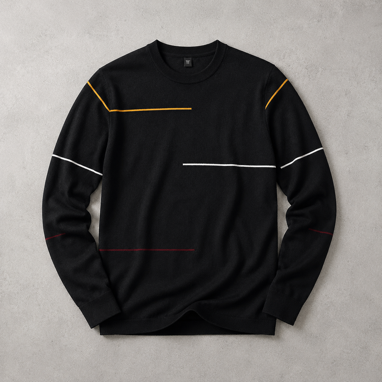 Reims Contrast Stripe Crew Neck Sweater