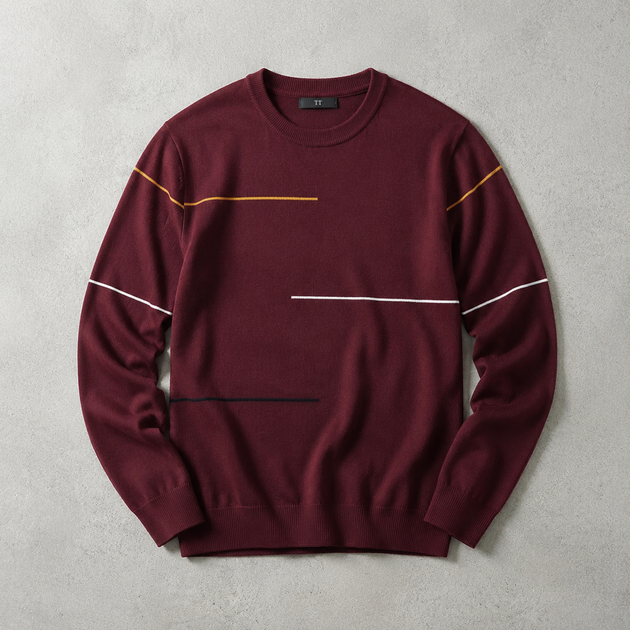 Reims Contrast Stripe Crew Neck Sweater