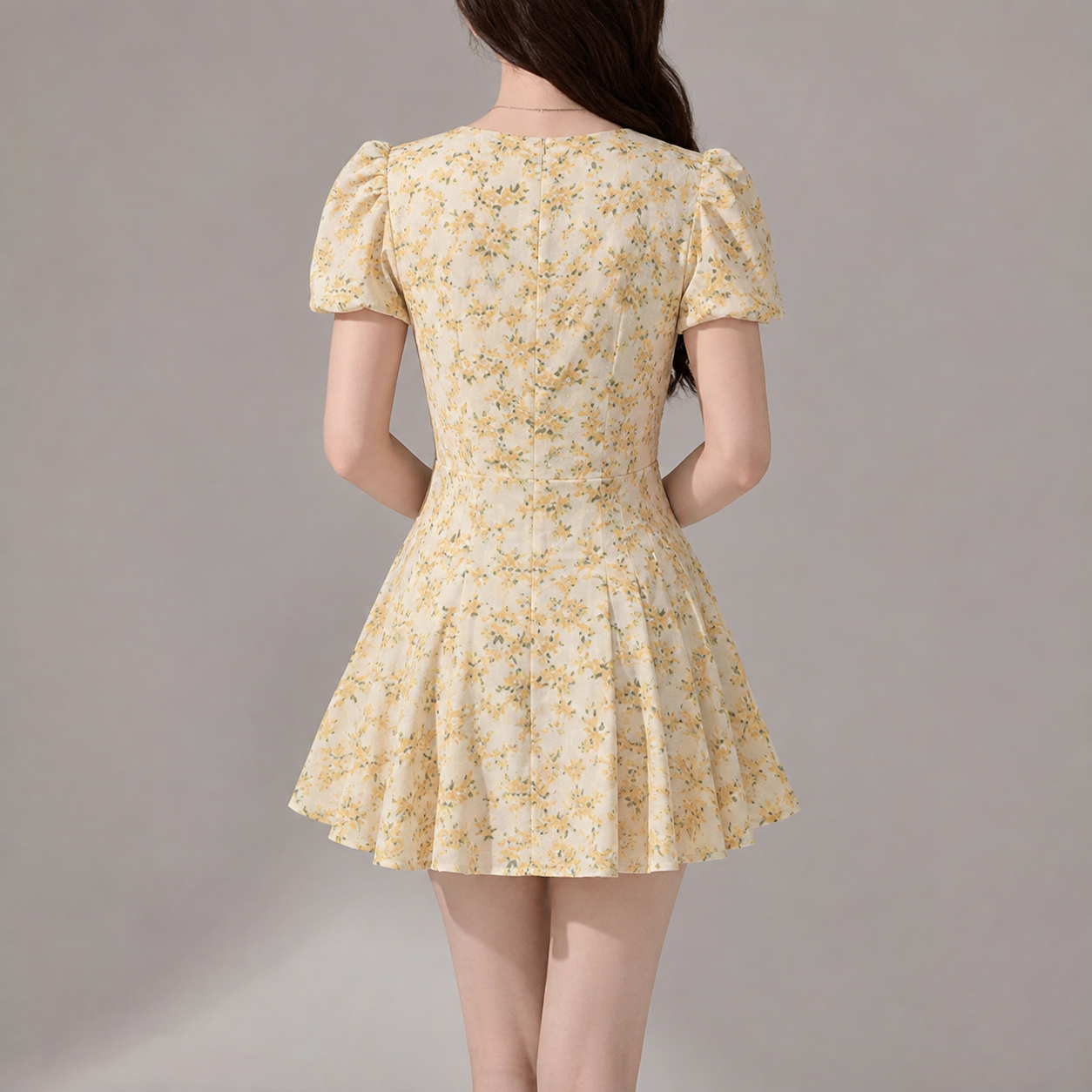 Gstaad Puff Sleeve Floral Mini Dress