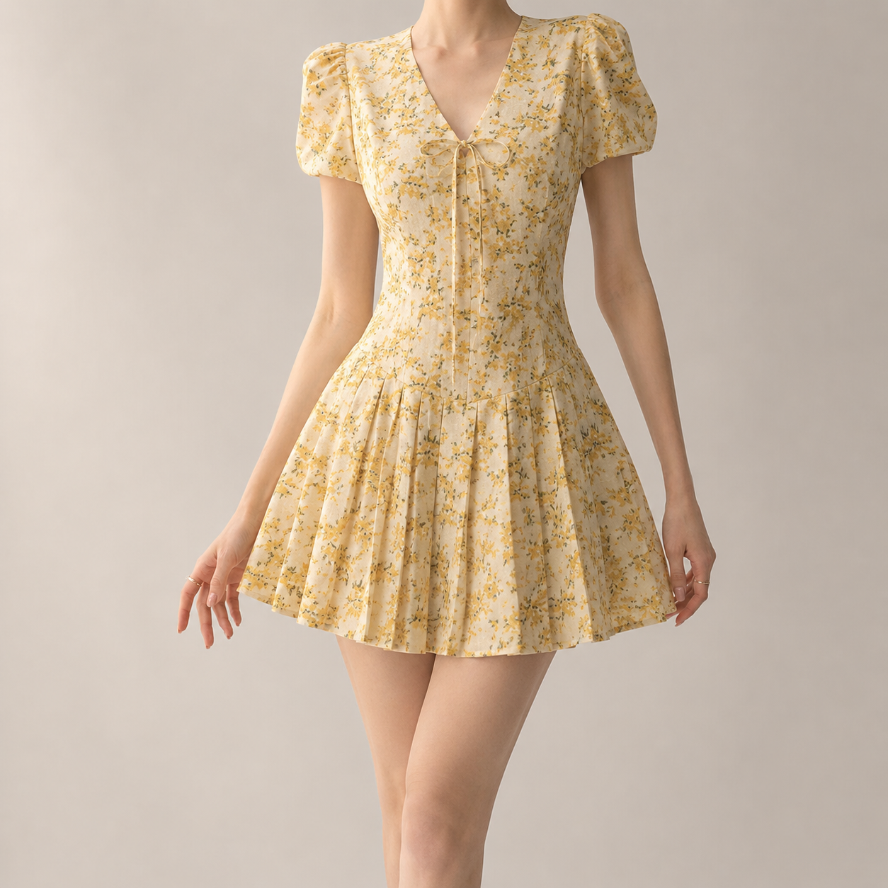 Gstaad Puff Sleeve Floral Mini Dress