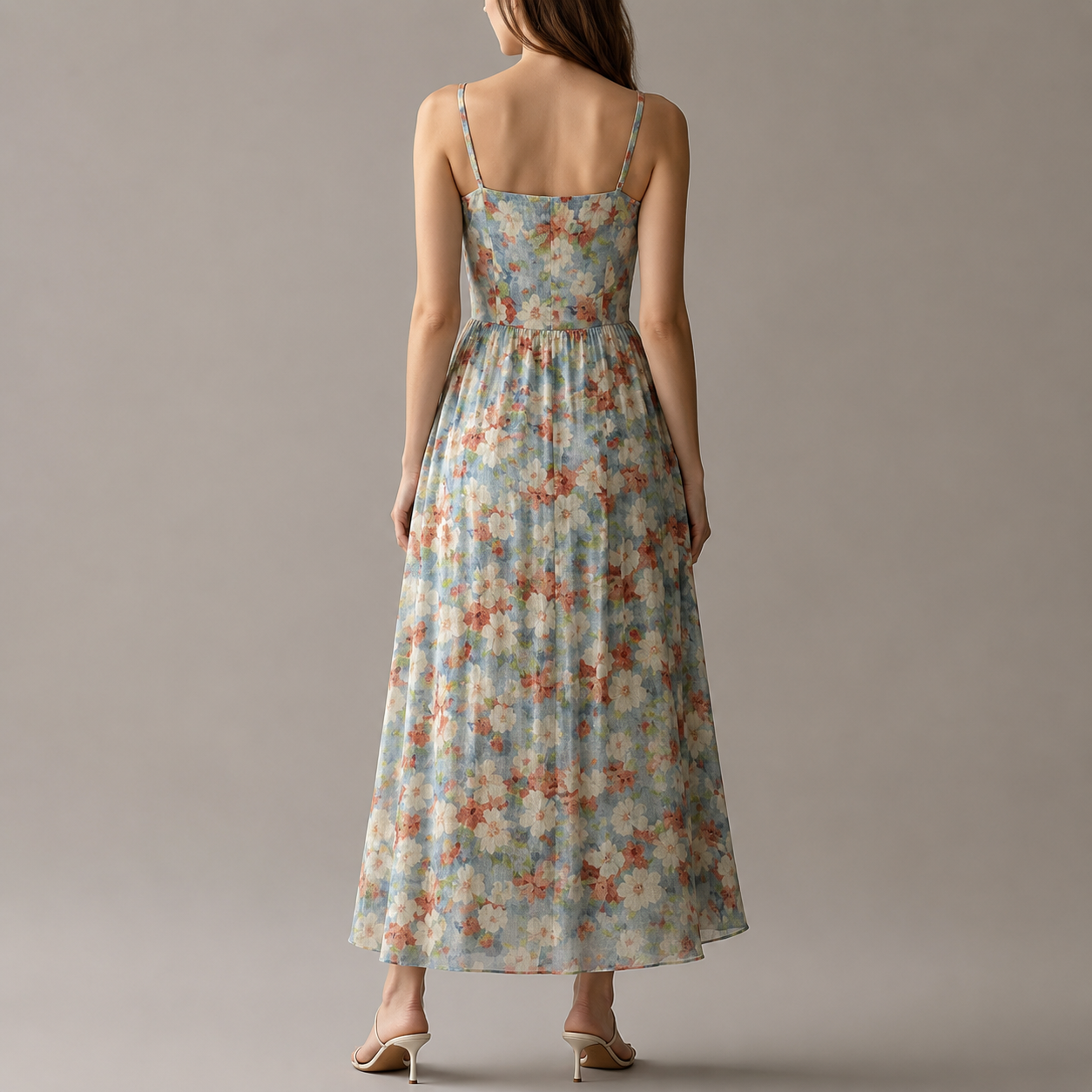 Lucerne Watercolor Floral Slip Maxi Dress