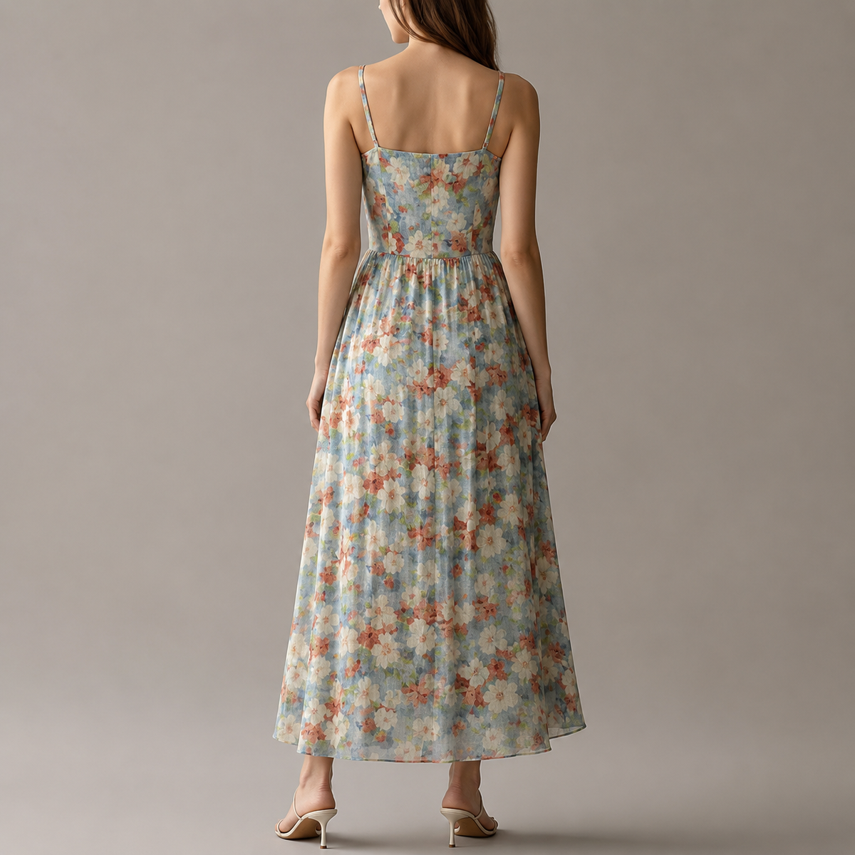 Lucerne Watercolor Floral Slip Maxi Dress