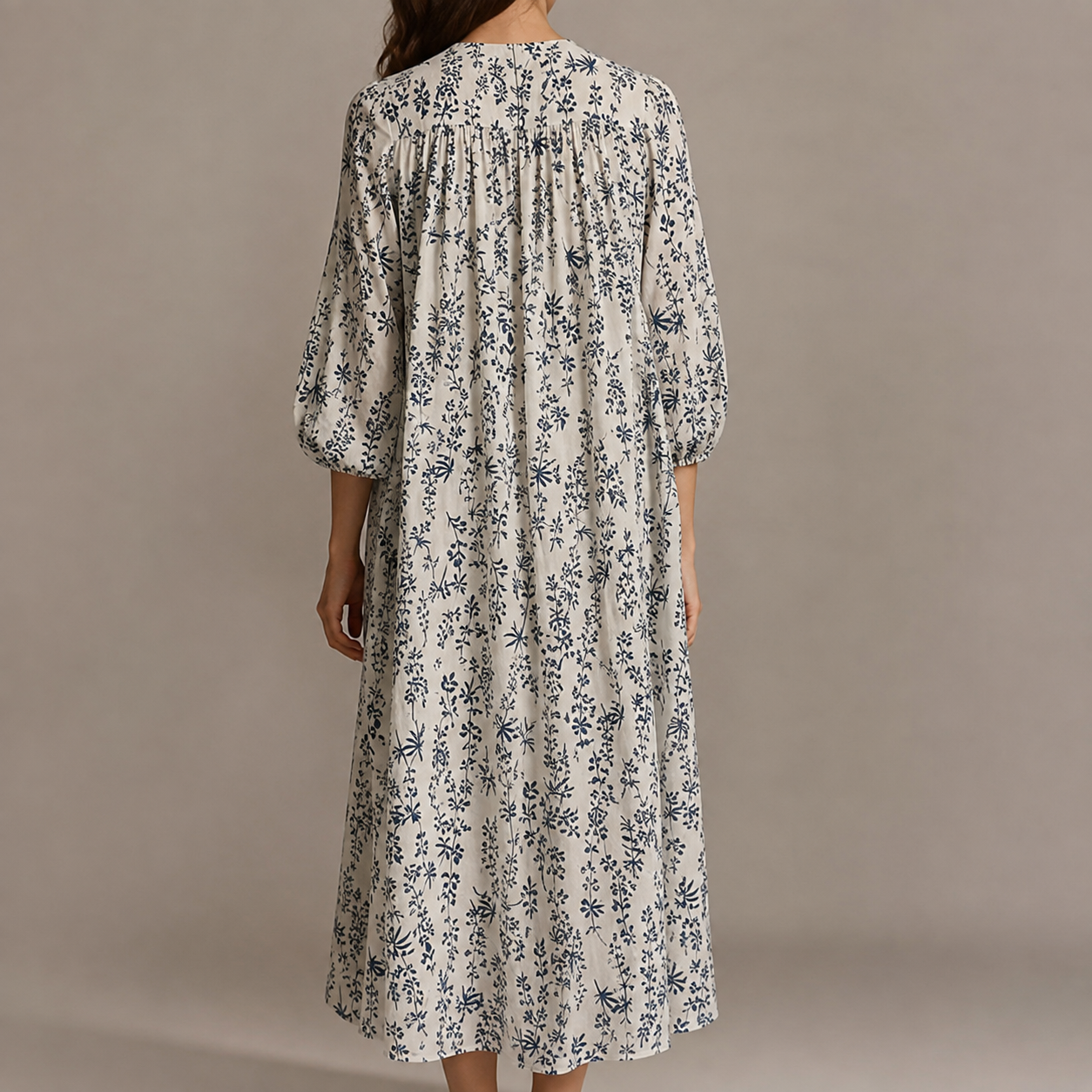 Lugano Balloon Sleeve Floral Swing Dress