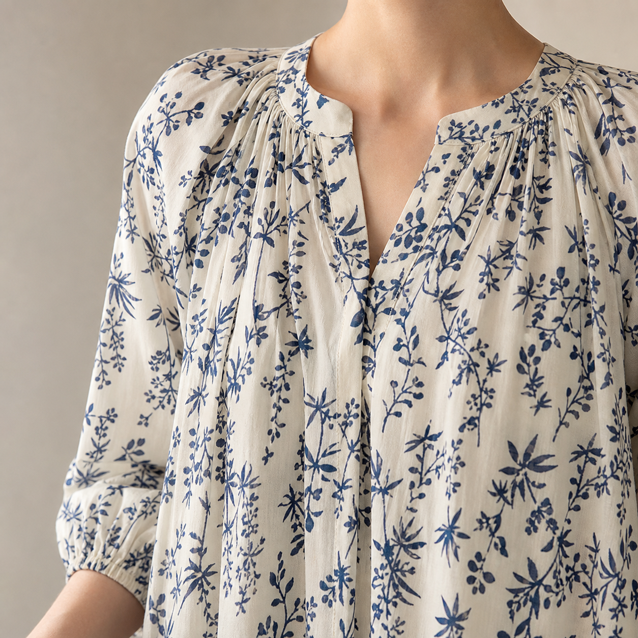 Lugano Balloon Sleeve Floral Swing Dress