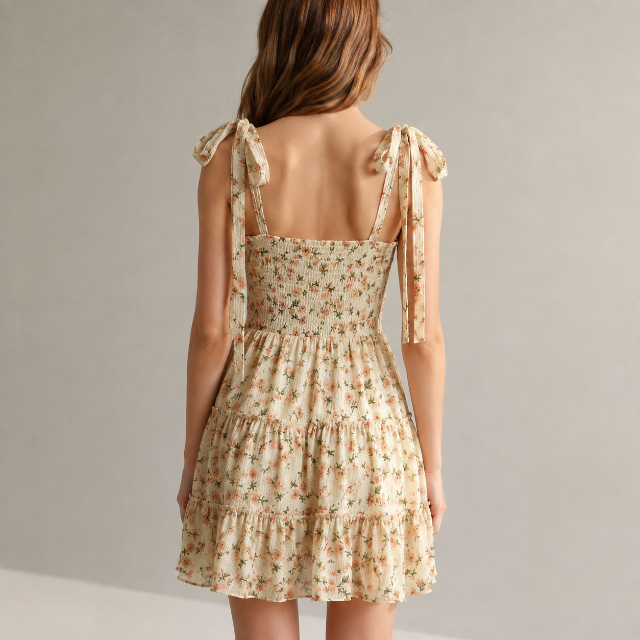 Bellagio Tie Shoulder Ruffle Mini Dress
